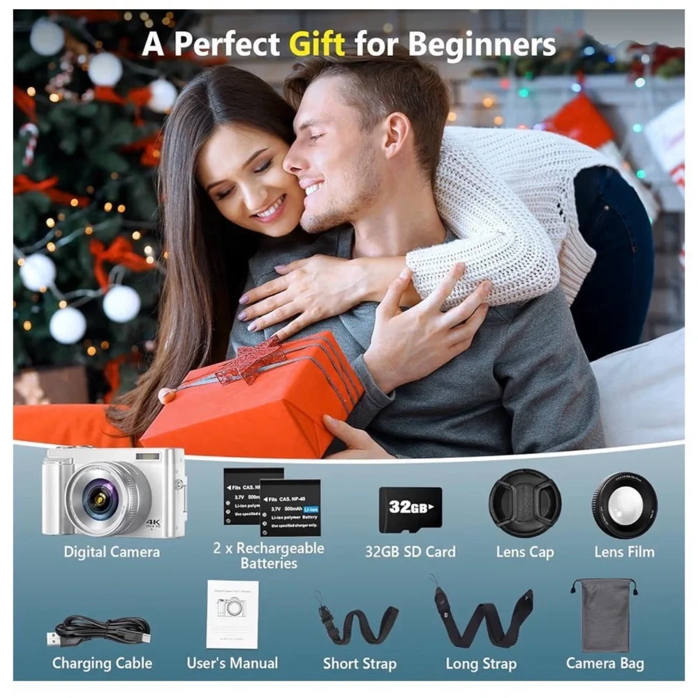4K Ultra HD Digital Camera White NEW